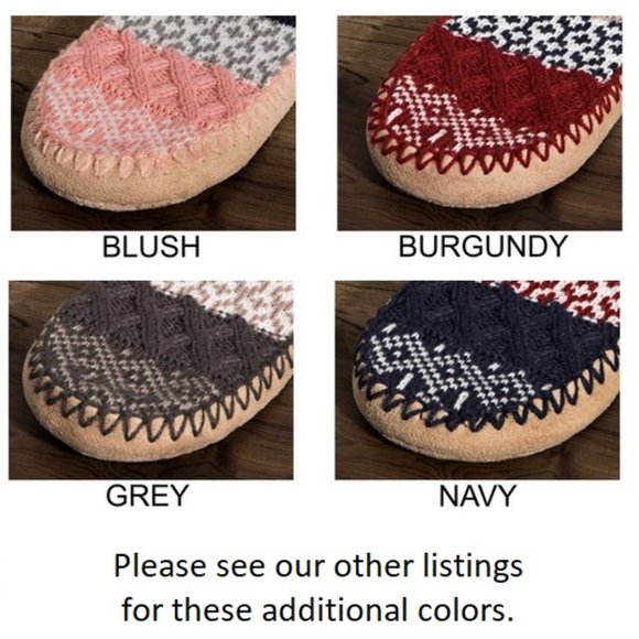 ๐Jacquard Knit Navy Slipper Socks - Nordic Pattern ๐ ๐ Excellent Gift! ๐ - Picture 6 of 7